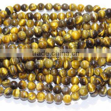 Natural Tiger Eye Plane Roundlle Beads 7X7.5MM 16''Inch AAA+++ Good Quality On Wholesale Price.