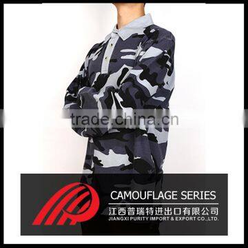 China alibaba Wholesale Anti-Pilling Quick Dry long sleeve blue camouflage t-shirt