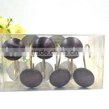 Semi Sphere White and Black Stripe Polyresin Bathroom Shower Curtain Hooks photo-5