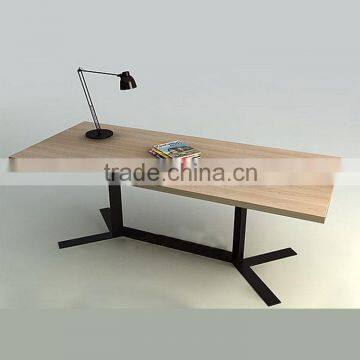 Modern iron frame wood top study table dining table for home furniture