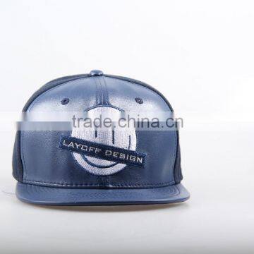 High quality snapback hat embroidery leather sanpback hat