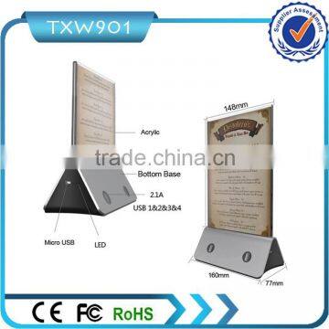 Hot selling promotional gift power bank portable battery charger restaurant menu powerbank with low price