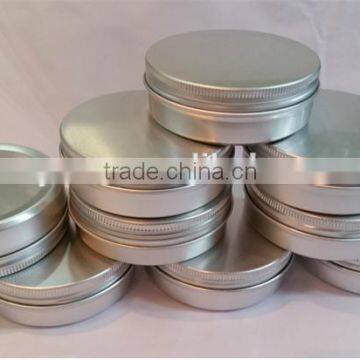 Aluminum Cosmetic Jar Container Pink / White Screw Thread