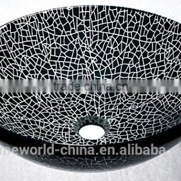 coloured counter top glass wash basin