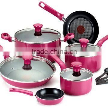Best Selling Pink Color Aluminum Non-stick & Ceramic Cookware Set photo-2