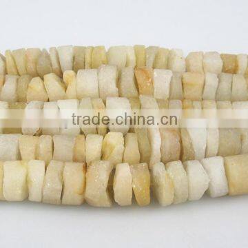 wholesale rough gemstone Soft yellow jade irregular coin