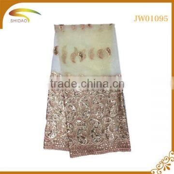 Wholesale High Quality Latest Chinese Nigerian Decorative Embroidery 3D Patterned Silk Fabric for Curtains and Dress photo-5