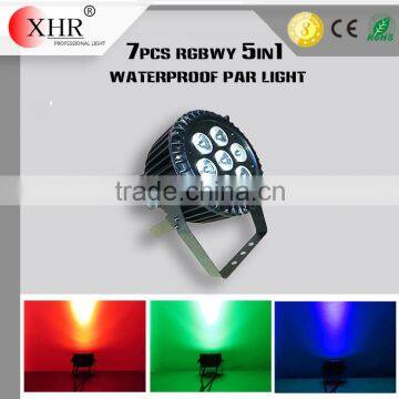 Super bright led 7pcs 5in1 par light waterproof led par light RGBWA