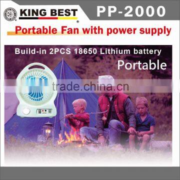 KING BEST Factory directly supply Portable Build-in 2PCS 18650 Lithium battery with a USB charging cable usb Desktop Fan