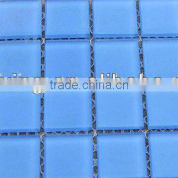 Blue Swimming Pool Mosaic Tiles, Glass Mosaic Tiles for wall and floor decoration 300*300mm 4mm thick YX-SG52