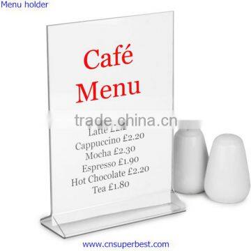 Clear A6 size acrylic menu holder