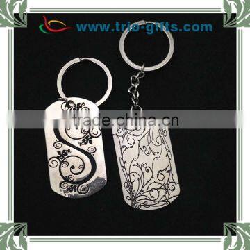 Promotional Engraving Flower Zinc Alloy Keychain