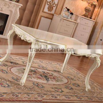 European style noble and luxury solid wood royal design dining table sets