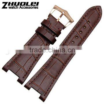 Durable Genuine Leather Deployant Watch Band Strap Buckle Bracelet Watchbands 25*12mm