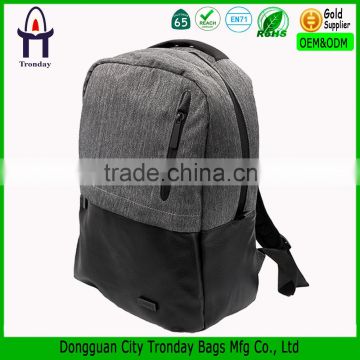 High quality custom design fabric and PU leather office backpack bag