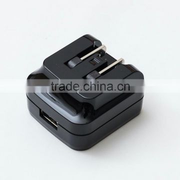 DC5V 1.8A/9V 1.8A/12V 1.35A single usb adapter with US foldable plug CE,UL,GS,BS,SAA certification