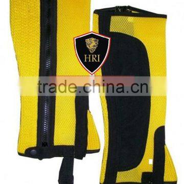 Yellow with black Air Mesh Half chaps / Horse Riding Half Chaps / Horse Riding Colorful Half chaps/Gaiters