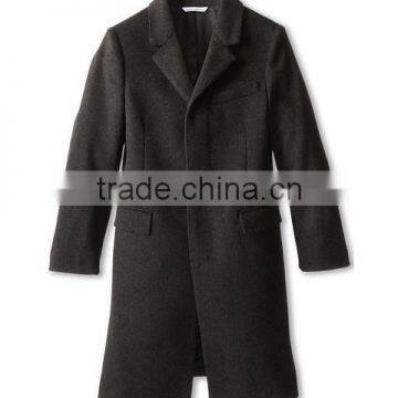 Hidden button woolen cloth coat for men