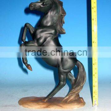 Polyresin horse figurine single on base