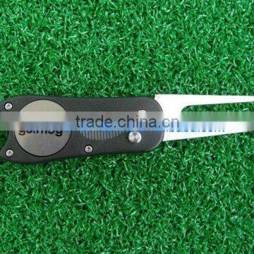 retractable deluxe automatic golf divot with ball marker