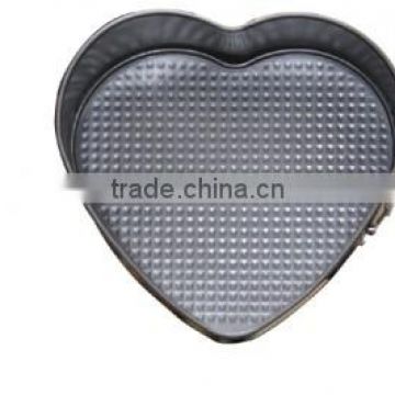 Dia.26*H7cm Carbon Steel Non-stick Heart Springform Cake Pan 2pcs set