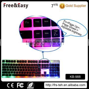 Hot selling wholesale colorful LED illuminate ergonomic wired keyboard                        
                                                                                Supplier's Choice