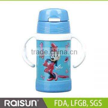 2014 hot sale cartoon double wall stainless steel kids baby water bottle 220ML 350ML 600ML 800ML