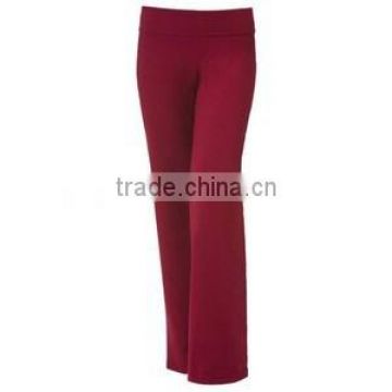 Ladies cotton spandex maroon chinos casual pants,