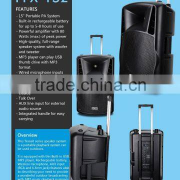 Bluetooth Amplifier Wireless Microphone Trolley Speaker 2 Wireless Microphone Cheap Top Sale Bluetooth Professional