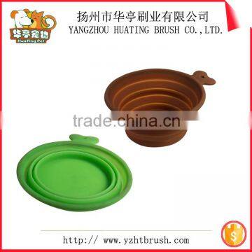 Colourful healthy silicone ring rubber dog bowl