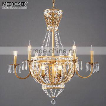 Vintage Golden Crystal Chandelier Light Wrought Iron Pendant Chandelier MD82005