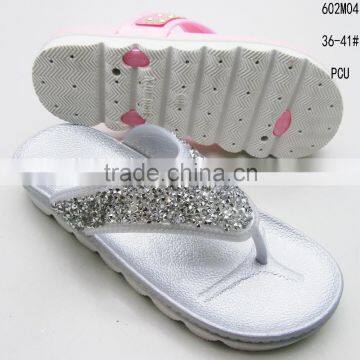 The bright diamond vamp women thick PCU clip-toe slippers