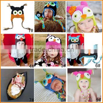 Europe and the United States baby baby baby hand knitted hat owl hat hat wool hat factory spot