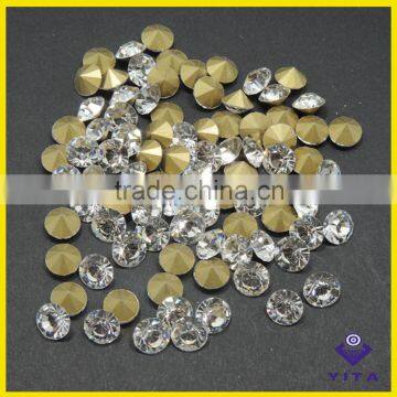 Big Size White Machine Cut Glass Chaton Crystal Point Back Rhinestone for Jewelry photo-6