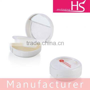 2016 hot selling empty white cosmetic compact packaging with mirror