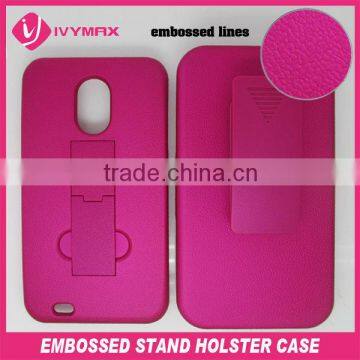 embossed stand holster injection case for samsung D710