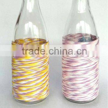 CCP738SB 1L glass milk bottle with woven coating