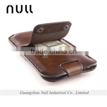 Vintage genuine leather card holder mobile phone case handicraft