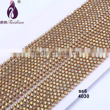 SS8 New Arrival AB Color Rhinestone Banding 10 yards/card Taidian Garment Chain Wedding Dress Bags Shoes Decoration Accessories