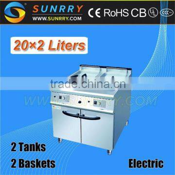 Commercial electric home fat fryers with fry pan deep 40 liters (SY-GF700A SUNRRY)