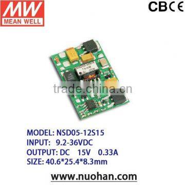 CE CB Mean well 5W DC-DC Regulated switch power supply 15V 5W power supply