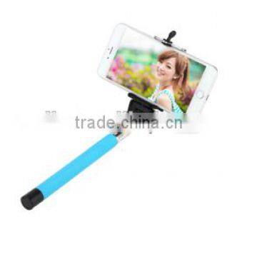 Cable Selfie Stick with Universal clip holder and "L" clip holder AUX Cable and Built-In Shutter Button for Most Smartphones