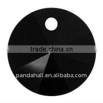 6428 Xilion Rivoli Pendant, Austria Crystal, 280_Jet, 6mm in Diameter(SWAR-6428-6MM-280)
