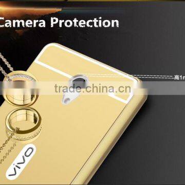 Samco Luxury Air Aluminum Metal Bumper Detachable + Mirror Hard Back Case, 2 in 1 Ultra Thin for Vivo Y28 Mobile Phone Cover photo-4