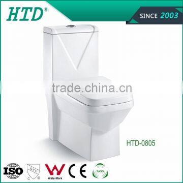 HTD-0805 Restroom floor mounted tank mount toilet