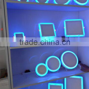 Bi-color two color white and blue slim round LED panel light LED decorative ceiling lamp