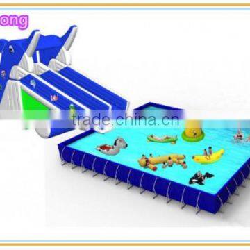 Steel Frame Swimming Pool, Metal Frame Water Pool With Inflatable Water Slides, Used Pools for Sale photo-6