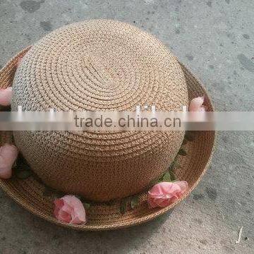 New product high quality children folding brim straw hat