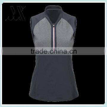 Womens golf sleeveless polo shirt quick drying sleeveless functional sport t-shirt customized golf wear's supplier
