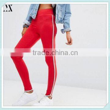 2016 Wholesale Custom Leggings Cotton Stretch Red Leggings